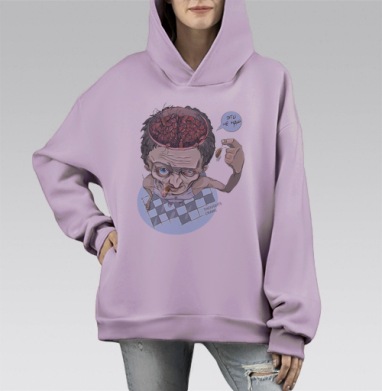 Тараканы, Hoodie Mono Fiolet, оверсайз, утепленная