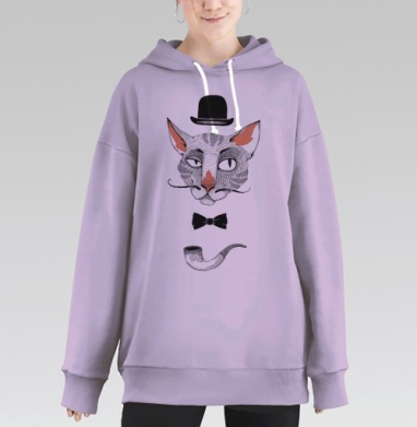 The true gentelman, Hoodie Long Oversize Fiolet