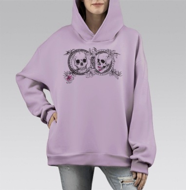 Till Death Us Do Part, Hoodie Mono Fiolet, оверсайз, утепленная