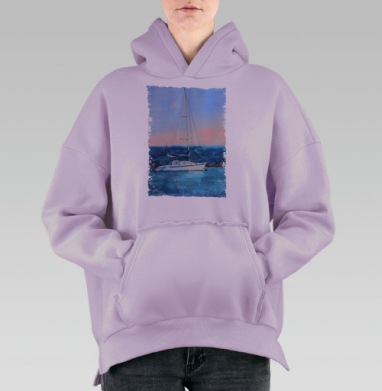 Тихая гавань, Hoodie Oversize Fiolet, утепленная