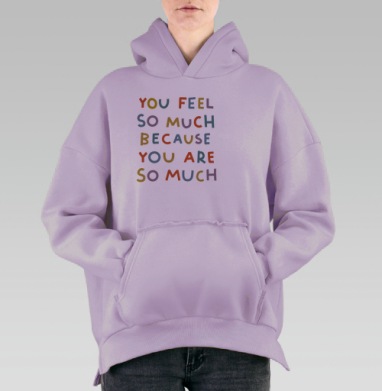Теплый постер с вдохновляющей типографикой, Hoodie Oversize Fiolet, утепленная