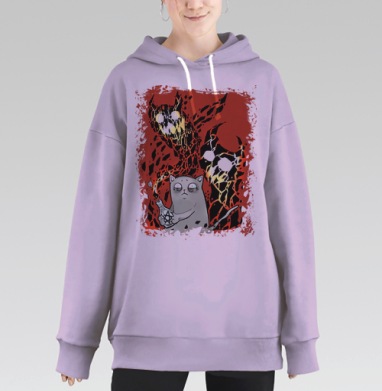 Упс, Hoodie Long Oversize Fiolet
