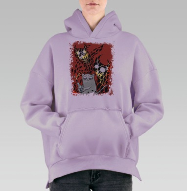 Упс, Hoodie Oversize Fiolet, утепленная
