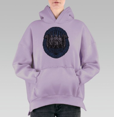 Викинги Северный Воин — героическая эмблема клана, Hoodie Oversize Fiolet, утепленная