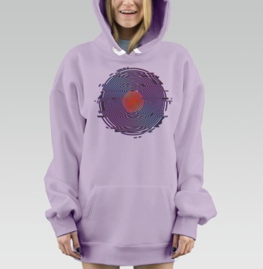 Винил в стиле глитч, Hoodie Mjhigh Dig Mel, Fiolet, утепленная