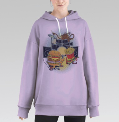 Вкусные мелодии, Hoodie Long Oversize Fiolet