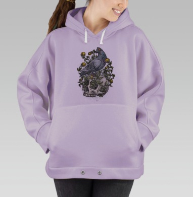 Голубь и Череп: Символ Жизни и Смерти, Hoodie Oversize Fiolet