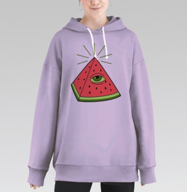 ВСЕ ВИЖУ, Hoodie Long Oversize Fiolet
