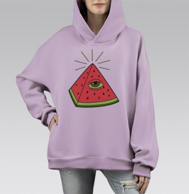 ВСЕ ВИЖУ, Hoodie Mono Fiolet, оверсайз, утепленная