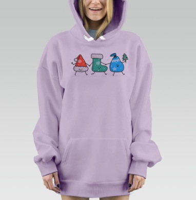 Веселое рождественское шествие друзей, Hoodie Mjhigh Dig Mel, Fiolet, утепленная