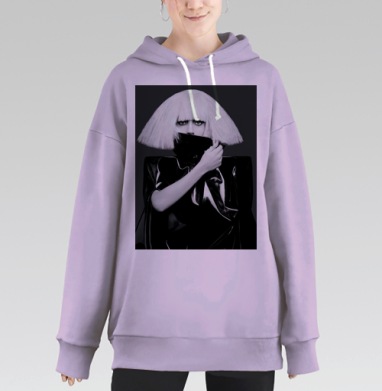 W, Hoodie Long Oversize Fiolet
