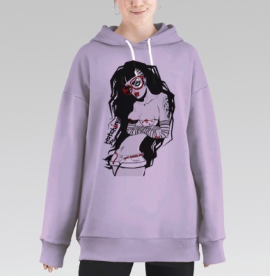 Художественная графика с дерзкой женщиной в красных очках - ari-s-shop