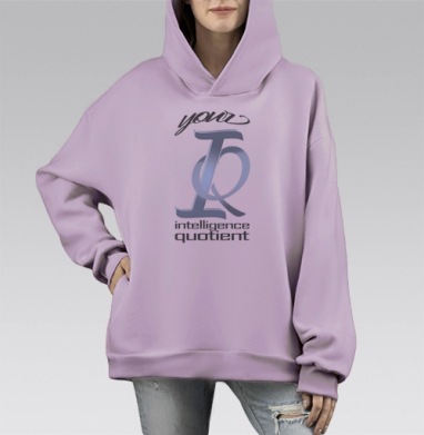 Холодный металлический интеллект твой интеллект коэффициент интеллекта, Hoodie Mono Fiolet, оверсайз, утепленная