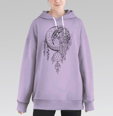 Сила Орла и Магия Ловца Снов, Hoodie Long Oversize Fiolet