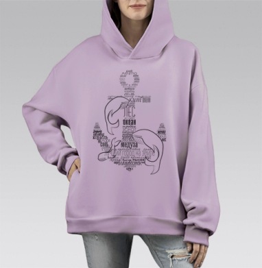 Якорь, Hoodie Mono Fiolet, оверсайз, утепленная