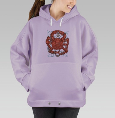 Морской краб в канатах со штурвалом, Hoodie Oversize Fiolet