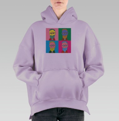 Зигмунг Фрэйд by Энди Ворхол, Hoodie Oversize Fiolet, утепленная