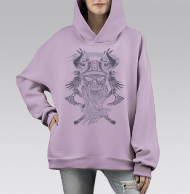 Зов Вальхаллы, Hoodie Mono Fiolet, оверсайз, утепленная