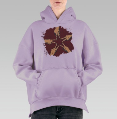 Звезда, Hoodie Oversize Fiolet, утепленная