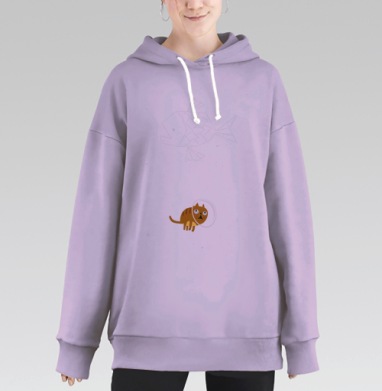 Звездный кот, Hoodie Long Oversize Fiolet