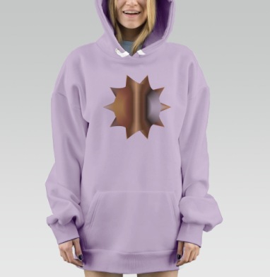 Абстрактная металлическая форма с объёмом и плавностью движения, Hoodie Mjhigh Dig Mel, Fiolet, утепленная