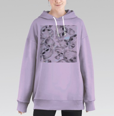 Абстрактная структура сот и нитей переплетения сетки, Hoodie Long Oversize Fiolet
