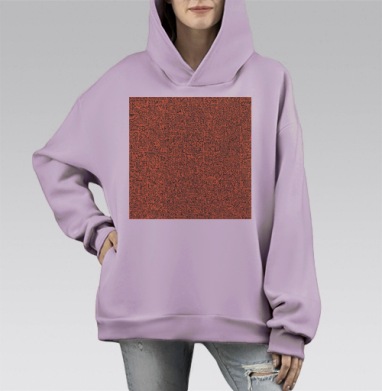 Абстрактное движение жизни энергии человечества, Hoodie Mono Fiolet, оверсайз, утепленная