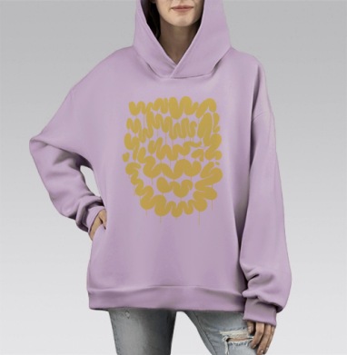 Абстрактное Лиловое Лицо Капли, Hoodie Mono Fiolet, оверсайз, утепленная