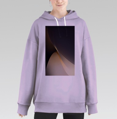 Абстрактные плавные линии баланс красоты нежности, Hoodie Long Oversize Fiolet