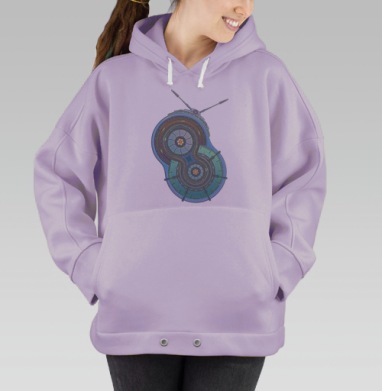 Alien Fm, Hoodie Oversize Fiolet