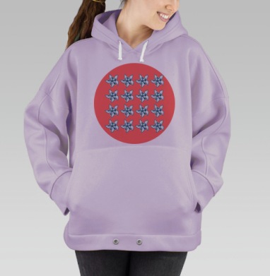 Белые цветы на насыщенном розовом фоне нежности свежести, Hoodie Oversize Fiolet