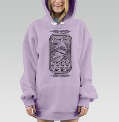 Драматичный морской шторм с божественным вмешательством, Hoodie Mjhigh Dig Mel, Fiolet, утепленная