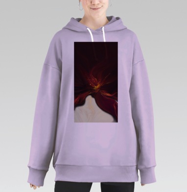 Бордовый Свет Энергия Взрыв, Hoodie Long Oversize Fiolet