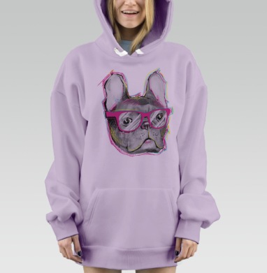 Бульдожка, Hoodie Mjhigh Dig Mel, Fiolet, утепленная