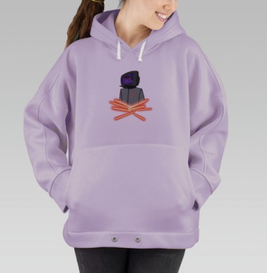 Человек Телевизор Неоновые Прутья Skulls, Hoodie Oversize Fiolet