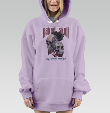 Черепы с розой символ вечной любви creative mind, Hoodie Mjhigh Dig Mel, Fiolet, утепленная