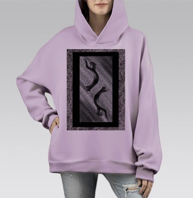Черно белые коты гармония баланса, Hoodie Mono Fiolet, оверсайз, утепленная