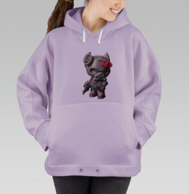 Арт-фигурка «Вооружённый поросёнок с розами», Hoodie Oversize Fiolet