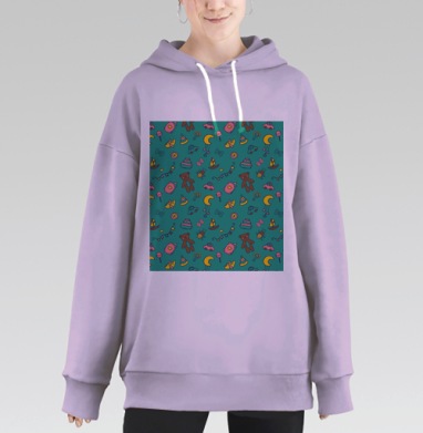 Детские игрушки мягкие цвета уют детство беззаботность, Hoodie Long Oversize Fiolet