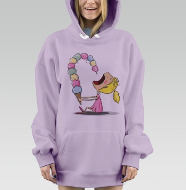 Девочка с мороженным, Hoodie Mjhigh Dig Mel, Fiolet, утепленная