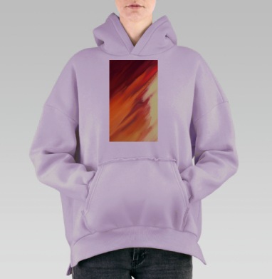 Динамика красных оттенков плавные перемещения мазков кистью, Hoodie Oversize Fiolet, утепленная
