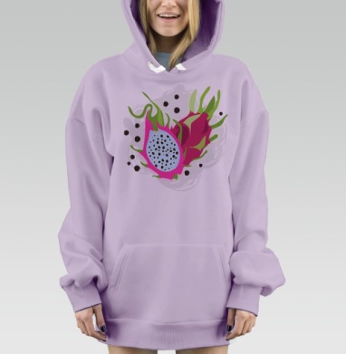Экзотический фрукт патахай тропический сочный освежающий, Hoodie Mjhigh Dig Mel, Fiolet, утепленная