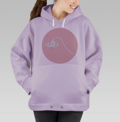 Элегантная лилия розовом фоне нежность изящность, Hoodie Oversize Fiolet