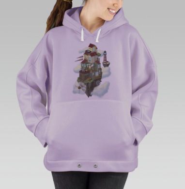 Flying house, Hoodie Oversize Fiolet