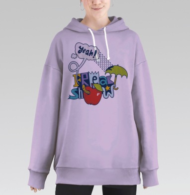 Freak Show, Hoodie Long Oversize Fiolet