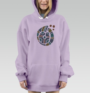Геометрическое абстрактное яйцо с гармонией частей, Hoodie Mjhigh Dig Mel, Fiolet, утепленная