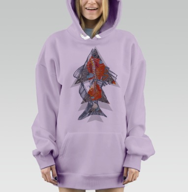 Геометрия рыбы, Hoodie Mjhigh Dig Mel, Fiolet, утепленная