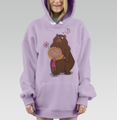 I like teddy bears, Hoodie Mjhigh Dig Mel, Fiolet, утепленная