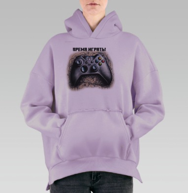 Игровой контроллер акцент динамика время играть, Hoodie Oversize Fiolet, утепленная