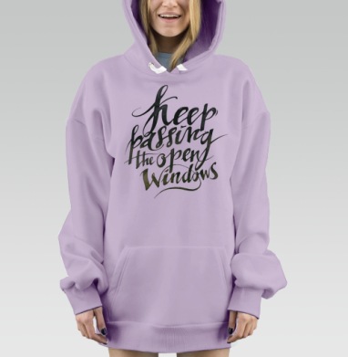 Keep passing the open windows, Hoodie Mjhigh Dig Mel, Fiolet, утепленная